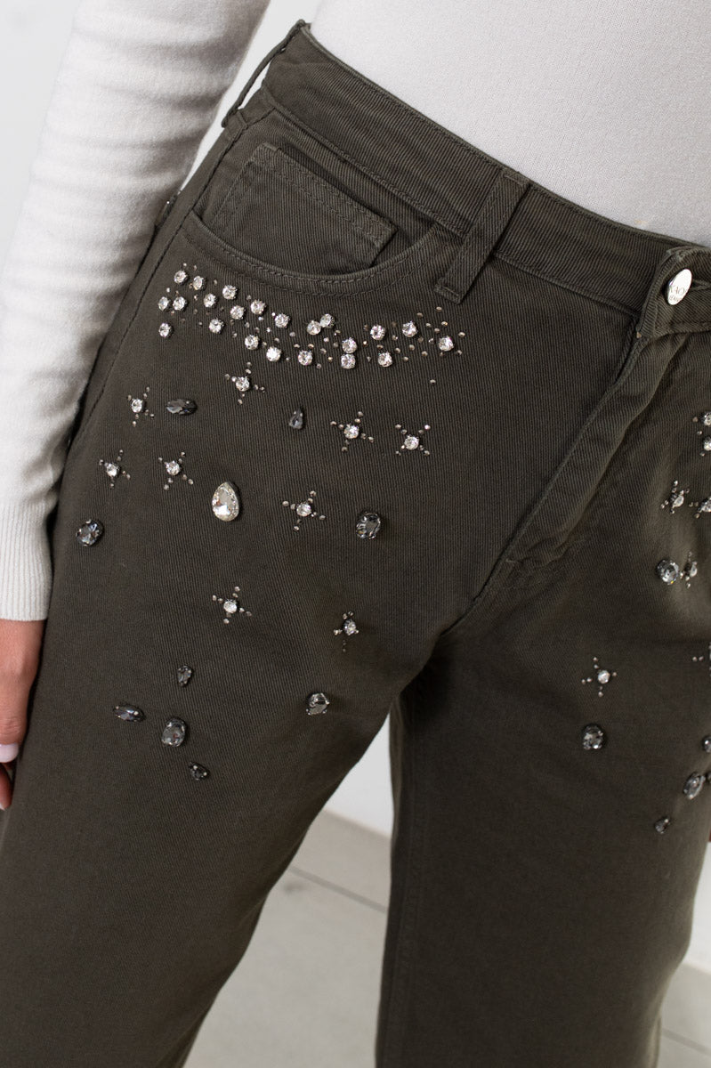 Jeans con strass